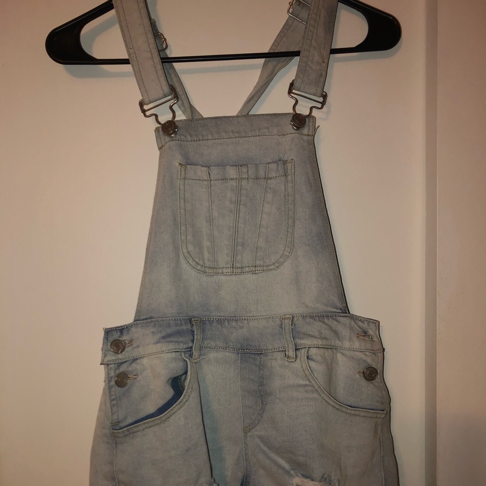 Jean short overalls